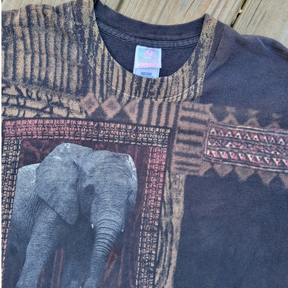 Vintage RARE Elephant AOP Michael Jackson 1997 Jacksonville Zoo T-Shirt - Picture 3 of 5
